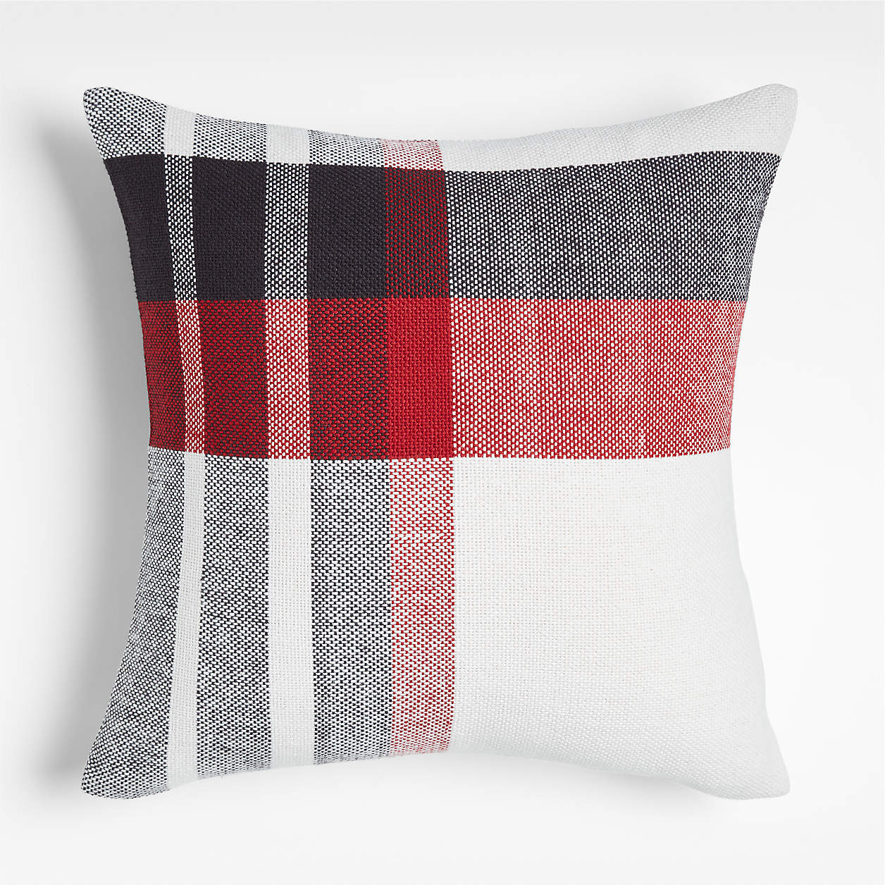 Holiday Plaid 23" Red Plaid Pillow Crate & Barrel
