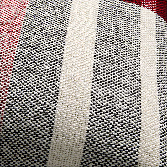 Holiday Plaid Organic Cotton 23"x23" Luminous Red Throw Pillow Cover