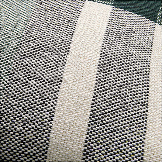 Holiday Plaid Organic Cotton 23"x23" Spruce Green Throw Pillow