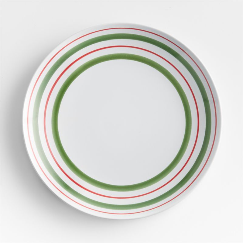 Holiday Plaid and Stripe Christmas Dinner Plate Crate & Barrel