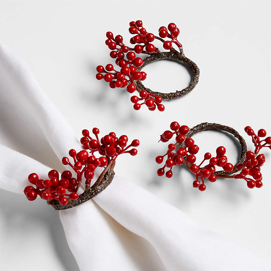 Holiday Red Berries Napkin Ring Crate & Barrel
