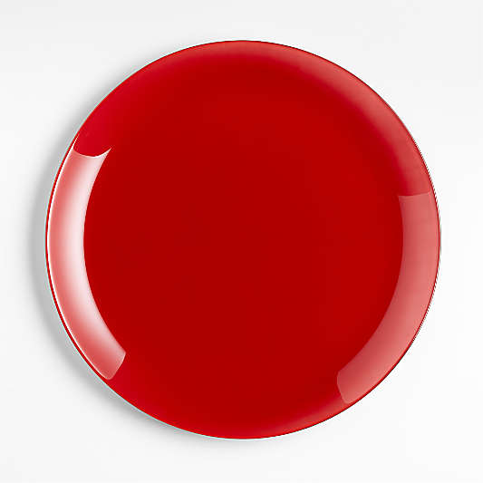 Holiday Red Glass Dinner Plate