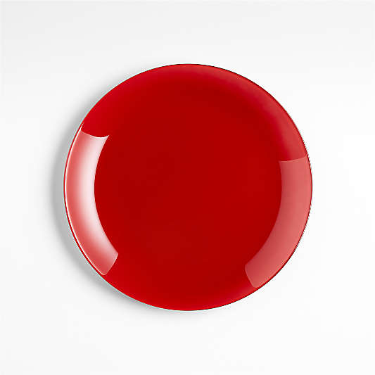 Holiday Red Glass Salad Plate