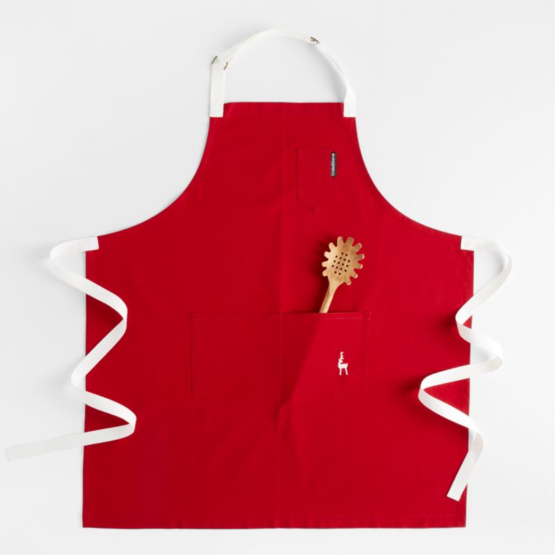 Holiday Red Reindeer Apron Crate & Barrel