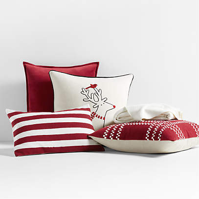 HiEnd Accents Linen and Red Boxing Pillow, Multi