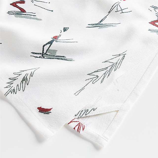 Arctic Bird and Christmas Tree Organic Cotton Dish Towel by Joan Anderson +  Reviews