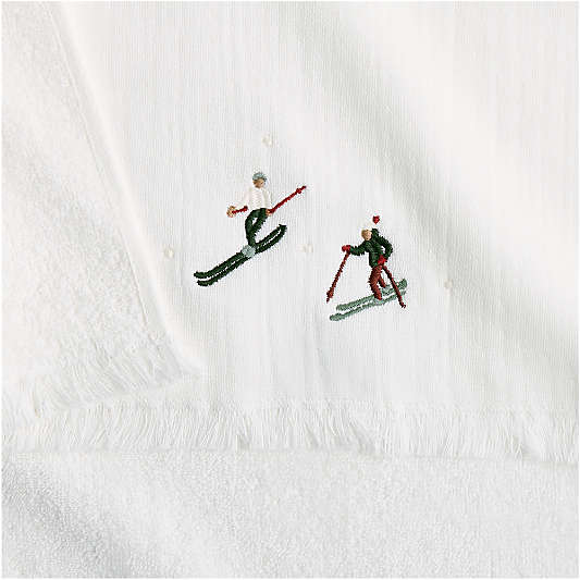 Holiday Snow Fun Sled and Snowball Guest Towel