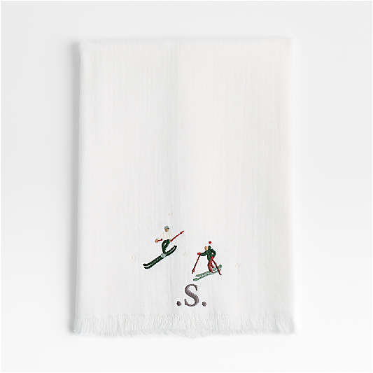 Holiday Snow Fun Sled and Snowball Guest Towel