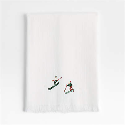 Holiday Snow Fun Sled and Snowball Guest Towel