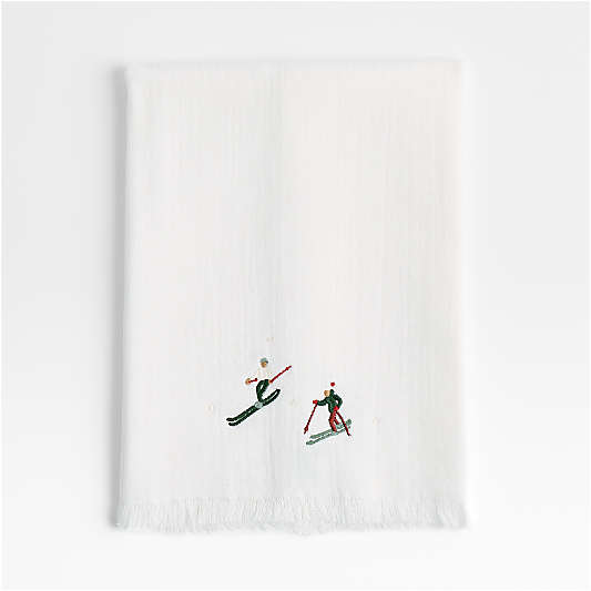 Holiday Snow Fun Sled and Snowball Guest Towel