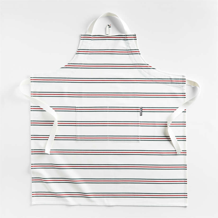 French Striped Organic Apron, Oven Mitt, & Pot Holder Set