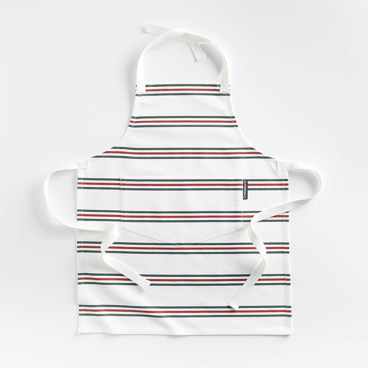 Holiday Stripe Organic Cotton Kids Apron Reviews Crate Barrel   Holiday Stripe Organic Cotton Kids Apron 