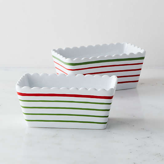 Holiday Stripe Mini Loaf Pans, Set of 2