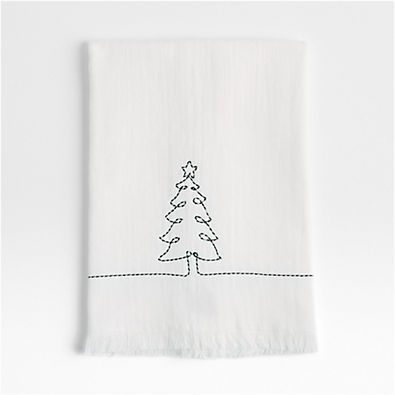 View Holiday Tree Embroidery Guest Towel details