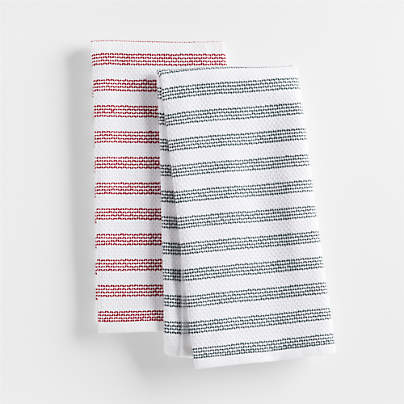 Holiday Textured Terry Organic Cotton Dish Towels, Set of 2