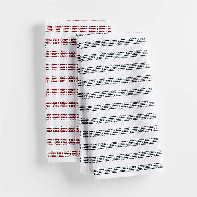Textured Terry Alloy Grey Organic Cotton Dish Towels, Set of 2 +