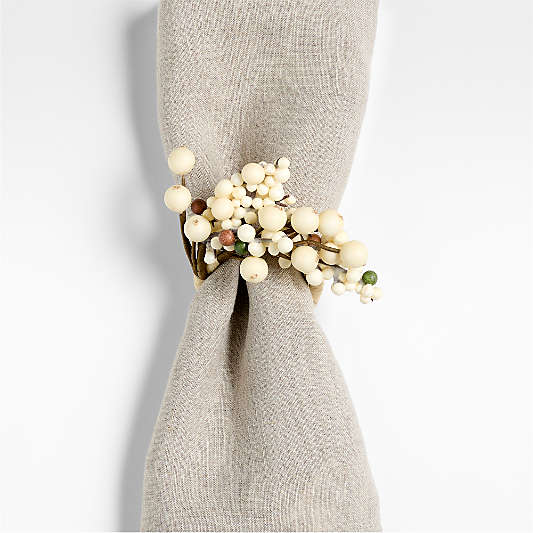 Holiday White Berries Napkin Ring