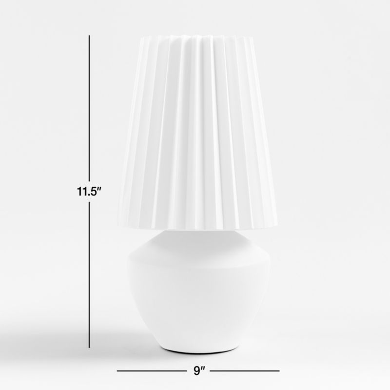 View Holland Small White Ceramic Table Lamp with Pleated Tapered Shade - image 3 of 8