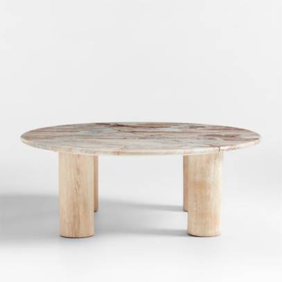 Round white deals oak coffee table