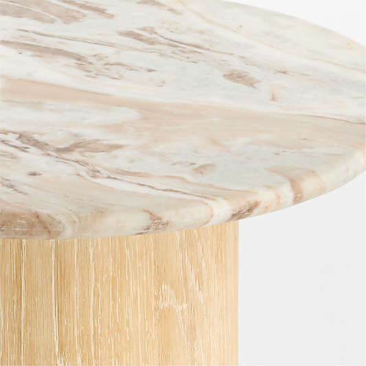 Homage Marble and White Oak 20" Side Table