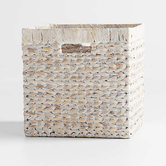 Homespun Washed Wicker Shelf Storage Bin by Leanne Ford