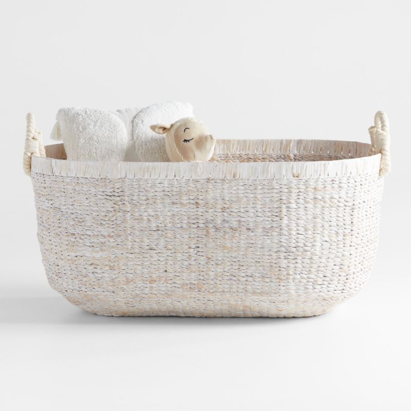 Homespun Washed Wicker Extra Large Floor Storage Bin with Handles by Leanne Ford