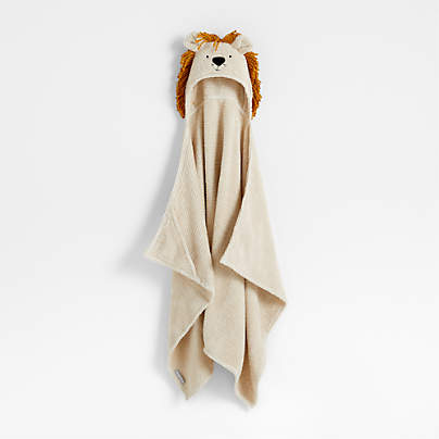 Lion Organic Cotton Hooded Kids Towel