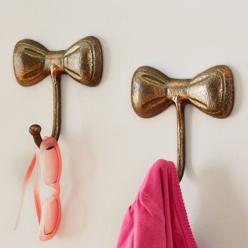 Little Bow Gold Metal Wall Hook, Set of 3 - image 1 of 11