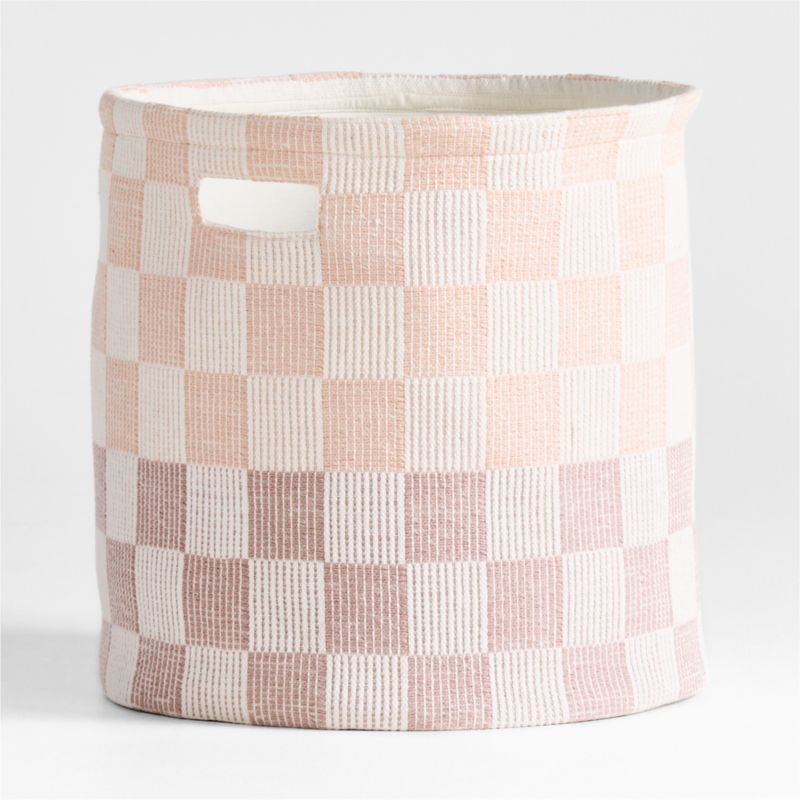 Hopscotch Elegant Pink and Classic Mauve Checkerboard Large Floor Storage Bin - image 4 of 7