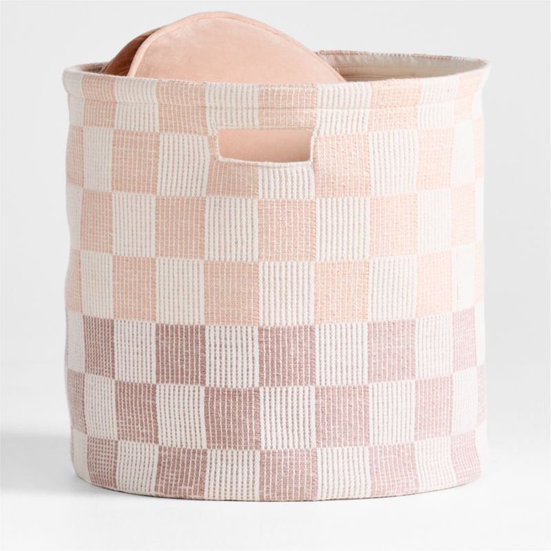 Hopscotch Elegant Pink and Classic Mauve Checkerboard Large Floor Storage Bin - image 1 of 7