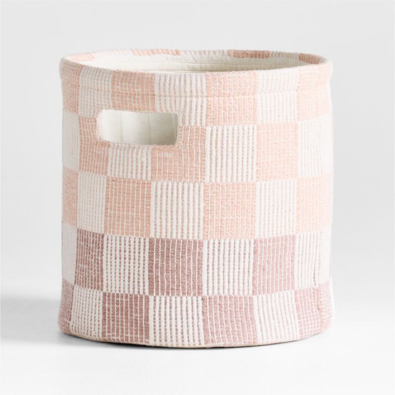 Hopscotch Elegant Pink and Classic Mauve Checkerboard Shelf Storage Bin - image 4 of 7