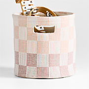 Hopscotch Elegant Pink and Classic Mauve Checkerboard Shelf Storage Bin