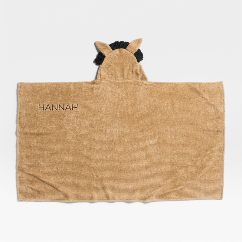 Horse Ochre Tan Organic Cotton Hooded Kids Towel - image 3 of 7