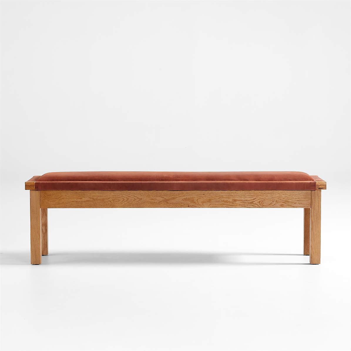 Shinola Hotel Wood And Leather Bench, Leather Entry Bench