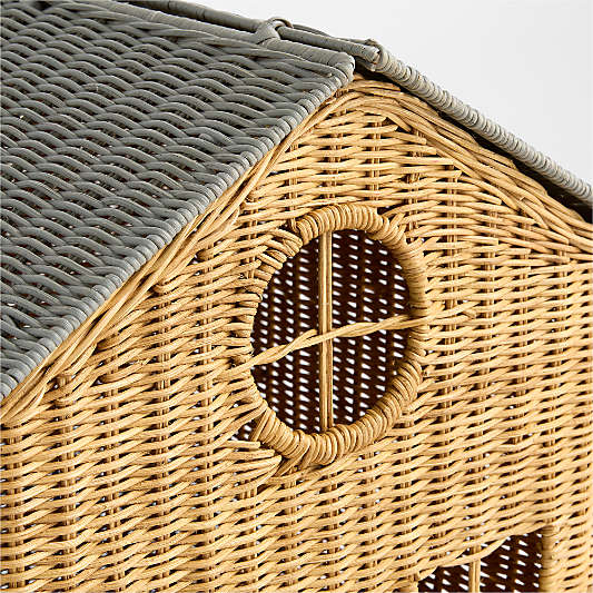 Kids House Hamper with Roof Lid