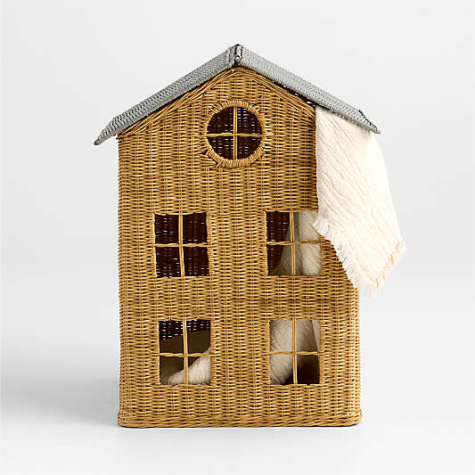 Kids House Hamper with Roof Lid