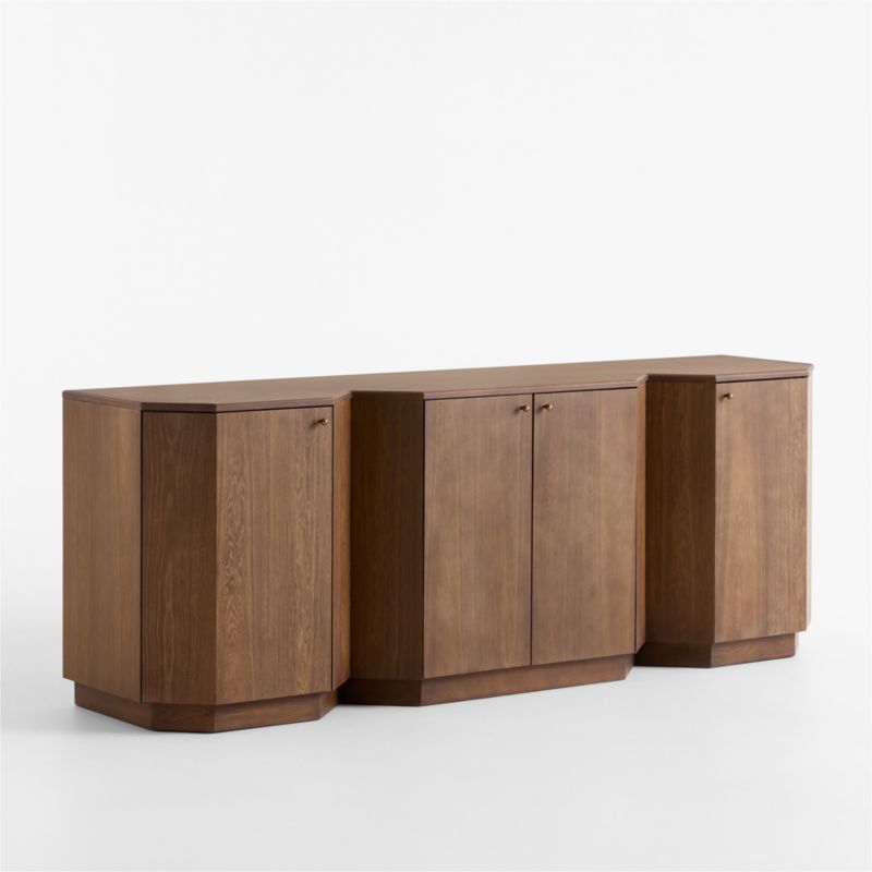Harbury 80" Brown Oak Wood Storage Media Console - image 2 of 7