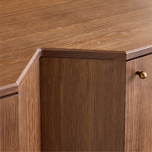 Harbury 80" Brown Oak Wood Storage Media Console