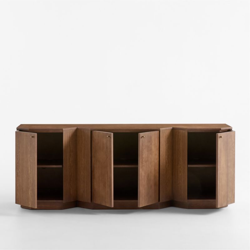 Harbury 80" Brown Oak Wood Storage Media Console - image 1 of 7