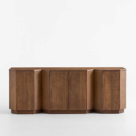 Harbury 80" Brown Oak Wood Storage Media Console