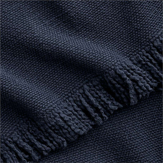 Heirloom 70"x55" Merino Wool Deep Indigo Throw Blanket