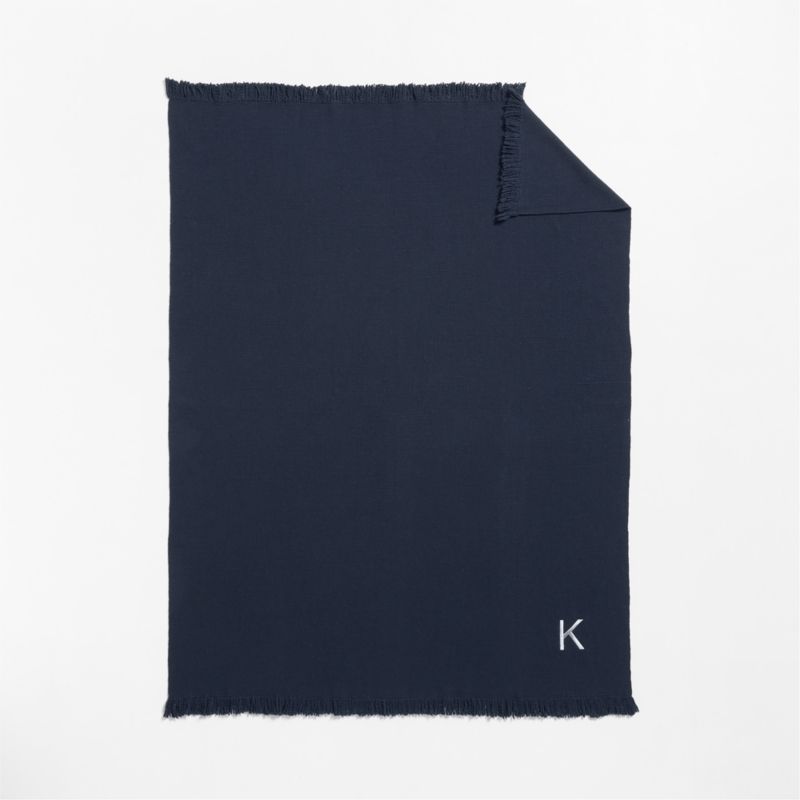 Heirloom 70"x55" Merino Wool Deep Indigo Throw Blanket - image 2 of 9