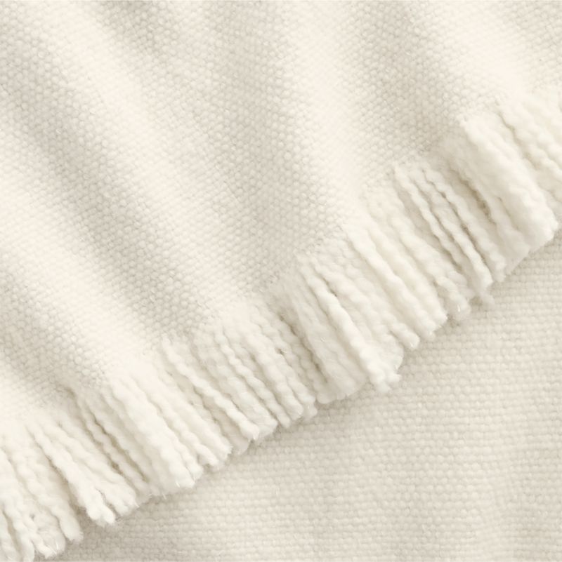 Heirloom 70"x55" Merino Wool Arctic Ivory Throw Blanket - image 2 of 6