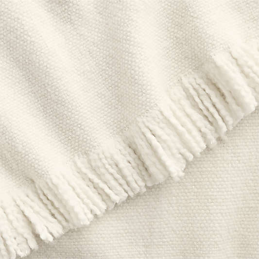 Heirloom 70"x55" Merino Wool Arctic Ivory Throw Blanket