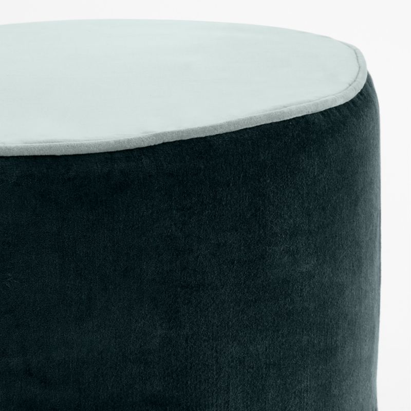 Harriet Dark Teal Velvet Round Kids Pouf - image 4 of 5