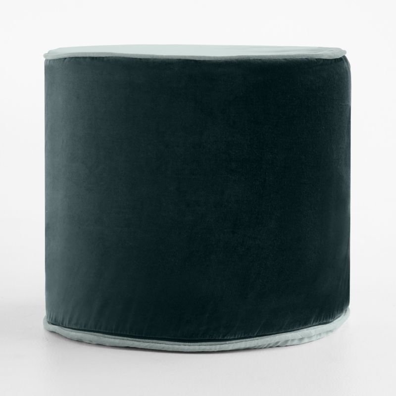 Harriet Dark Teal Velvet Round Kids Pouf - image 3 of 5