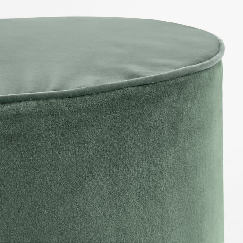 Harriet Pine Green Velvet Round Kids Pouf - image 5 of 6