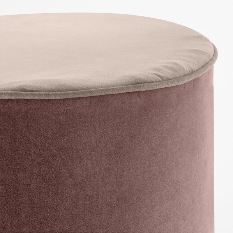 Harriet Rosy Mauve Velvet Round Kids Pouf - image 4 of 5