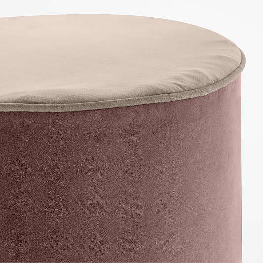 Harriet Rosy Mauve Velvet Round Kids Pouf