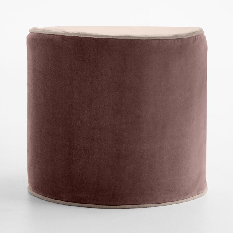 Harriet Rosy Mauve Velvet Round Kids Pouf - image 3 of 5